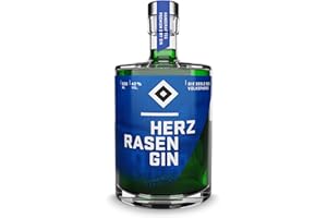 ‎HERZRASEN HERZRASEN 0,5L Dry Gin HSV Edition würzig & zitronig frisch - Veganer 42% Vol. Grüner Gin für HSV- und Hamburg Fans - Hochwertig