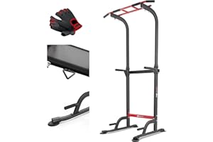 HS HOP-SPORT HOP-SPORT® Power Tower HS-2012K avec Station de dips, Tour de Musculation Multifonction Complet avec Barre de Traction réglable, Chaise Romaine avec Charge Max. 150 kg