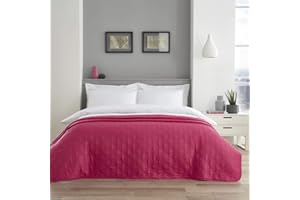 Artistic Fashionista* New Easy Care Super Soft Lightweight PINSONIC Quilted Bedspread Sofa Throw Double Bed Size 150x200cm (Pink)