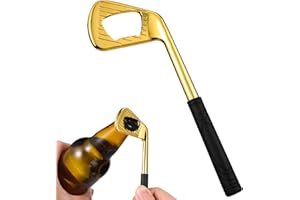Ciieeo 1pc Golf Club Shaped Bottle Opener Unique Golden Beer Opener for Golf Lovers, Perfect Kitchen Tool for Parties Golden