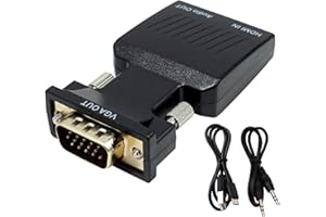 SELURK HDMI to VGA Adapter Converter 1080P with Audio - VGA Male to HDMI Female Converter for PC, Laptop, Monitor, Projector, HDTV, PS3/4 - Supports Full HD 1920x1080 & 3.5mm Stereo Audio