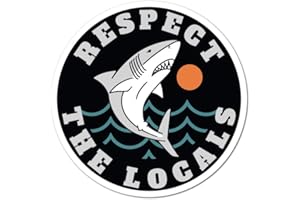 STICKER COLLECTIVE Respect The Locals Sticker Decal Sharks Ocean