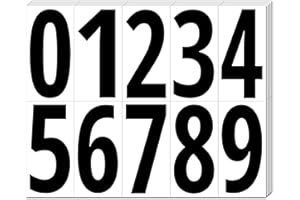 TOWNSTIX 200 Piezas, 100 mm - Pegatinas Números Adhesivos Grandes, Vinilo Impermeable - Números Negros