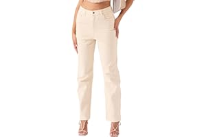 JMOJO Jeans for Women UK - High Waisted Straight Leg Jeans Women with Internal Waist Adjusters & Belt Loops - Regular Fit Ladies Jeans Size 6 8 10 12 14 16 18 - Perfect for Casual & Formal Events