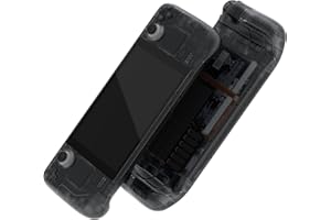 eXtremeRate Full Hülle & Tasten Set für Steam Deck LCD Console, DIY-Ersatz Griff Gehäuse Faceplate/Rückplatte/Custom Buttons Set, Skin Case Zubehör für Steam Deck(Clear Schwarz)–KEIN Konsole