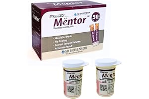 STANDARD Mentor Blood Glucose Test Strips (Pack of 50) - Glucometer Strips