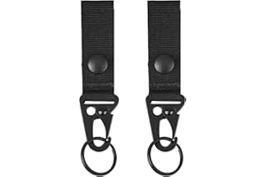 TRIWONDER TRIWONER Mousqueton de Ceinture Sangle Tactique avec Porte Clé Boucle de Ceinture Crochet Pince Suspendu pour Plein Air Camping Randonnée