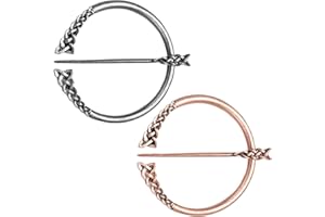 KRYMSON 2 broches de estilo vintage, broches de anillo, alfileres de bufanda, botones de capa de moda, clips para suéter y bufanda, accesorios de ropa para hombre y mujer, adecuados para bodas, cumpleaños,