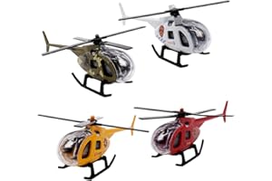 KREEZI 4 Stücke Spielzeug Hubschrauber, Mini Flugzeug Modell Ziehen, Mini Flugzeug Set Kinder, 3-12 Jahre Jungen Mädchen Kinder