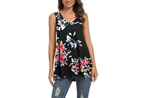 AUSELILY Camiseta sin Mangas con Cuello en V sin Mangas de Verano para Mujer Blusa sin Mangas