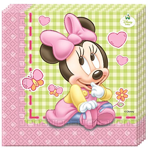 48-tlg. Partyset Minnie Baby 1. Geburtstag rosa – für 8 Personen – Partygeschirr und Zubehör - 4