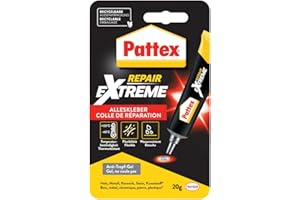 Pattex Repair Extreme, Niekurczący Się i Elastyczny Klej Uniwersalny, Odporny Na Temperaturę, Mocny Do Wewnątrz i Na Zewnątrz, 1x Tuba 20 g