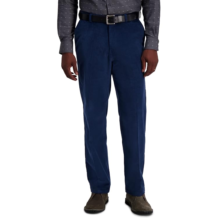 Haggar Uomo Classic Fit Pantaloni Chino In Tessuto No-Iron Con Vita Espandibile - 44W X 29L, Cioccolato
