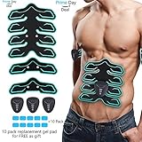 YATWIN Clearance Sales Abs Trainer Muscle Toner, EMS ABS Stimulator, Upgraded 8 Pads Gel Abdominal Muscle, 6 Modes & 10 Levels of Intensity for Abdomen/legs/arms