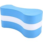 Swimming Pull Buoy Swim Pull Float Training Aid Pull Buoy Leg Float for Adults Kids Beginners(Blue and White)