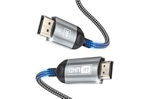 Nersligek Câble DisplayPort 4K vers HDMI 3M, DP vers HDMI Mâle UHD 4K@30Hz/2K@60/1080P@120 DP vers HDTV Cordon Unidirectionnel pour Dell, Projecteur, Ordinateur de Bureau, AMD, NVIDIA, HP, ThinkPad