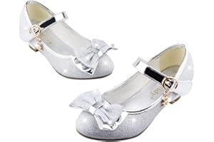 Amtidy Girls Heels Princess Up Shoes Mary Jane Wedding Party Shoes Birthday Dress Shoes Blue