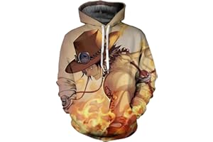 OLIPHEE Sweats à Capuche Homme à 3D Anime Sweat à Cosplay Costume Hoodies Manches Longues Veste Shirt