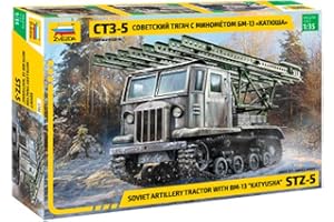 Zvezda 3700 STZ-5 with BM-13 Katyusha, Scala 1/35, Plastic Model Kit, Modello in Plastica da Montare, Modellismo