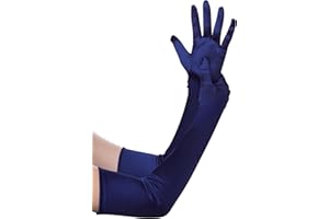 BABEYOND - Guantes largos de mujer, de raso, hasta el codo, de novia, de baile, accesorios de los años 20, Talla única