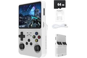 ZIKYNN R36S Retro Handheld Game Console with 3.5" IPS Display, 64/128GB and 21,000+ Classic Games, Open Source Linux System, Screen Portable Pocket Video Player (White-64G)