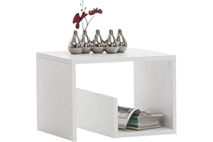 FMD Möbel Mike Mesa Auxiliar, Madera contrachapada, Blanco, 59x36x38 cm