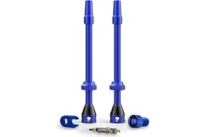 Shredr. Set di valvole Tubeless | Presta Valvole per pneumatici tubeless | Alluminio super leggero, anodizzato colorato, valvola francese, con adattatore valvola, valvola di ricambio e utensili, (blu,