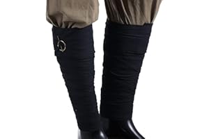 BPURB Medieval Viking Mens Leg Wraps con Broche Pin Pirate Belt Vintage Cosplay Disfraces (Negro)