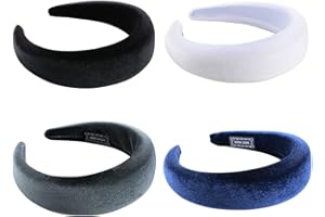 MEJOSER - 4 diademas para mujer, diadema de pelo retro con esponja, franela, accesorios para el cabello, decoración