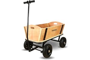 FROSAL Bollerwagen Holz Erik Handwagen Holzbollerwagen Transportwagen Kind