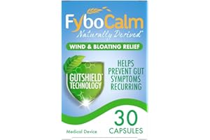 Fybocalm Wind and bloating relief, 30 capsules, Naturally derived, Wind and bloating relief, long lasting relief, for IBS-related wind and bloating, Clinically proven, Gluten free