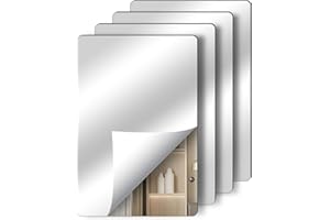 flintronic Self-Adhesive Mirrors, 4 szt. samoprzylepne, akrylowe lustro HD, duże lustro plastikowe, grubość 2 mm, dla majsterkowiczów, do domu, łazienki, dekoracja ścienna (30 x 20 cm)