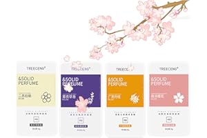 GROSPE 4 Packs Solid Balms Set Solid Perfume Portable Pocket Balm Perfume Perfect for Travel Use Natural Fragrance Parfum for Men and Women (5#6#8#9#)