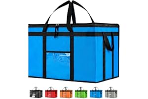 NZ home 3XL Insulated Cooler Bag and Food Warmer for Food Delivery & Grocery Shopping with Zippered Top, Blue (1 Pack)