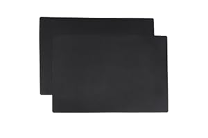 AmazonCommercial Rectangular alfombrillas de silicona, protectores de mostrador y encimera de cocina, Paquete de 2, Negro, 63.5 x 43.1 cm (25 x 18 in) (multiusos)