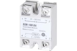 DMiotech SSR-100DA 3-32V DC Input to 24-380V AC Output Single Phase Solid State Relay AC 100A for Industrial Automation, HVAC, Lighting Control