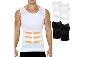 Casey Kevin Camisa de compresión Slim para Hombres, Faja Chaleco Hombre Hombre Reductora Compresion Elástica de Ropa Interior(Tamaño: M-XXL)