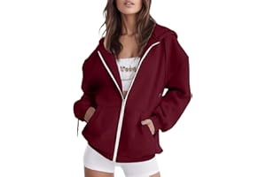 NUSGEAR Chaqueta con Capucha Mujer 2023 Sudadera Otoño Invierno Moda Casual Impresión Abrigos Deportiva Cremallera Caliente Suelto Casual Deportivo béisbol Cálido Bolsillo Basic Pullover Jacket
