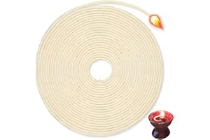 HMCEY Stoppini per Torce Ad Olio 10 Mx3 MM,Stoppino di Cotone per Candele,Stoppino per Lampada A Olio,Stoppini per Candele Fai Da Te,Stoppi per Fiaccola Citronella per Produzione di Candele A Mano