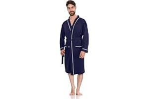NY Threads Luxurious Men's Knit Robe Cotton Blend Dressing Gown