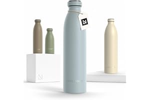 LARS NYSØM Borraccia Termica 750ml in Acciaio Inox | Bottiglia isolata 0.75 litro | Bottiglia d'Acqua a Tenuta stagna per Sport, Bicicletta, Cane, Bambino, (Sky Blue, 750ml)