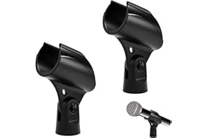 Clip de Micrófono de Rosca, Clip de Micrófono, Abrazaderas de Micrófono Negras, Soporte de Clip para Micrófono, Para Conciertos Videoconferencias Escenarios, 2 Piezas, Butyeak