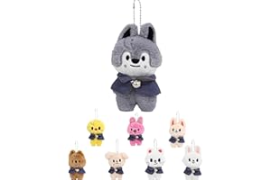 SUNAURORA Muñeco de peluche Stray Kids 12cm, Stray Kids SKZ ATE SKZoo Llavero y Colgante de Mochila, Regalo de Cumpleaños para Niños y Fans (Wolf Chan)