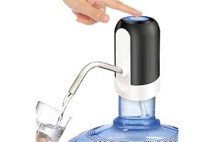 SKY-TOUCH 5 Gallon Water Bottle Pump, USB Charging Portable Electric Water Pump for for for 2-5 Gallon Jugs USB Charging Portable Water Dispenser for Office, Home, Camping, Kitchen and etc. Black