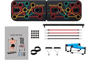 SAMYX Tabla de Ejercicio en Casa - Tabla de Flexiones Calistenia Gym en Casa - Flexiones Push Up Abdominales Pilates - Ejercicio Multifuncional - Incluye Guia Ejercicios Instrucciones y Rutinas en Español