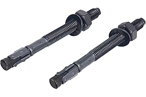 NAJDER Lot de 2 Tampons d'ancrage M10 x 92 mm, Goujons Chevilles d'ancrage pour Béton Brique Pierre Charges Lourdes, Fixation Mâle, Acier Inoxydable A4-AISI 317
