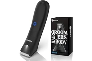 VIKICON Intimrasierer Mann, Elektrischer Körperrasierer Herren mit LED-Licht, Profi IPX7 Wasserdichter Körperhaartrimmer mit Anti-Schnitt Keramikklinge