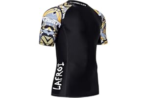 LAFROI Men's Short Sleeve UPF 50+ Baselayer Skins Compression Rash Guard