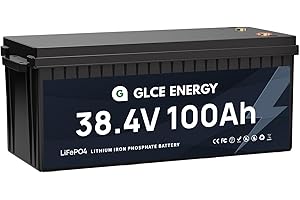 GLCE ENERGY 36V 100Ah LiFePO4 Batterie, 3840Wh Lithiumbatterie mit Grade A Zellen und 100A BMS, 4000~15000 Zyklen, Perfekt für Solar, Wohnmobile, Household Application