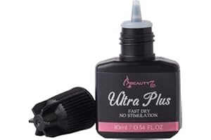 Beauty7 Extensión de Pestañas Postizas Pegamento FDA Certificado Lash Adhesivo Ultra Plus Profesional Resistente al Agua Fuerte Adhesivo Flexible Semipermanente, 5ml (10ml)